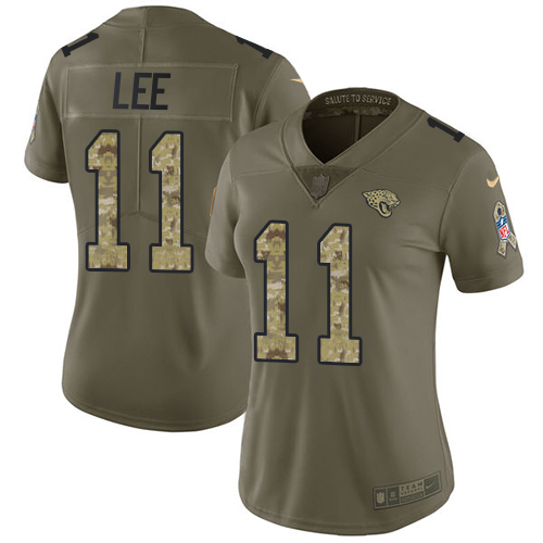 Nike Jacksonville Jaguars #11 Marqise Lee Olive Camo Women Stitched NFL Limited 2017 Salute to Service Jersey